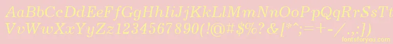 JournalcttItalic Font – Yellow Fonts on Pink Background