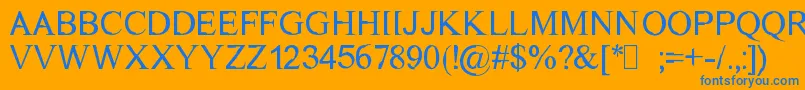 Dichtmy Font – Blue Fonts on Orange Background