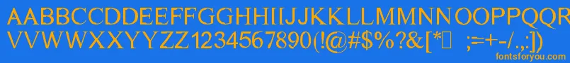 Dichtmy Font – Orange Fonts on Blue Background
