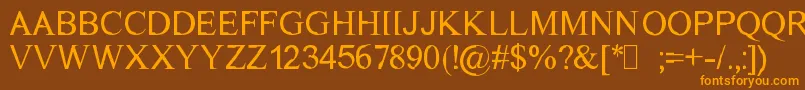 Dichtmy Font – Orange Fonts on Brown Background