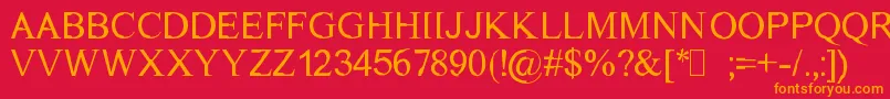 Dichtmy Font – Orange Fonts on Red Background