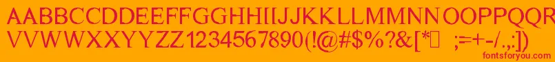 Dichtmy Font – Red Fonts on Orange Background