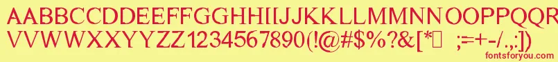 Dichtmy Font – Red Fonts on Yellow Background