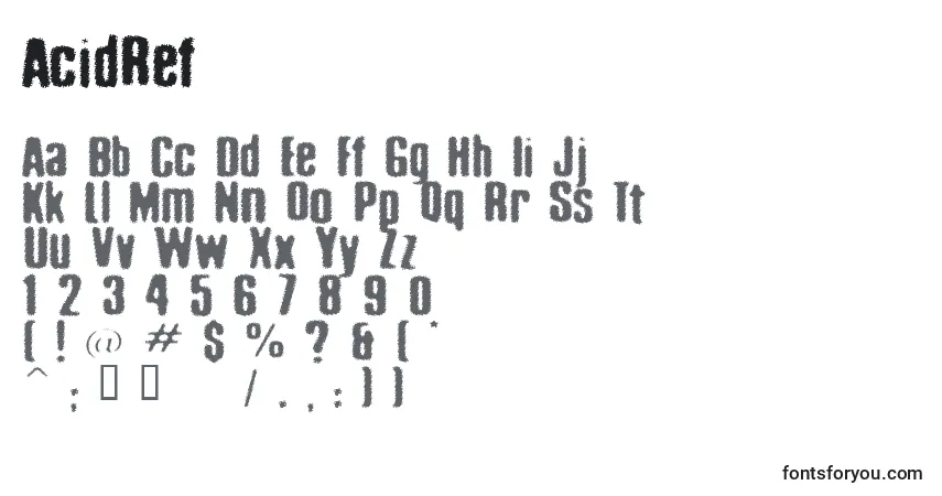 Schriftart AcidRef – Alphabet, Zahlen, spezielle Symbole