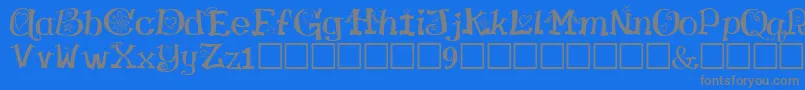 フォントHamlakeRegular – 青い背景に灰色の文字