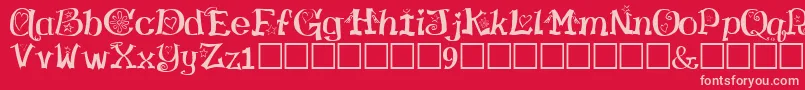 HamlakeRegular-Schriftart – Rosa Schriften auf rotem Hintergrund