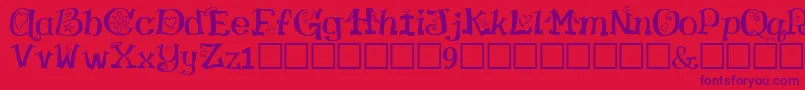 HamlakeRegular-fontti – violetit fontit punaisella taustalla