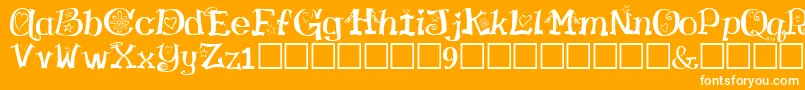 HamlakeRegular-Schriftart – Weiße Schriften auf orangefarbenem Hintergrund