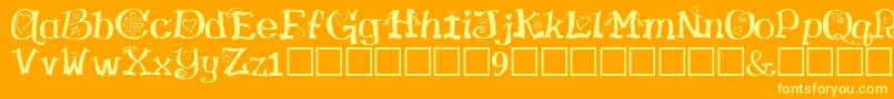 HamlakeRegular-Schriftart – Gelbe Schriften auf orangefarbenem Hintergrund