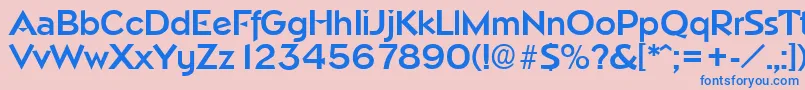 NapoliDemibold-Schriftart – Blaue Schriften auf rosa Hintergrund