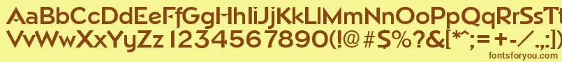 NapoliDemibold-Schriftart – Braune Schriften auf gelbem Hintergrund