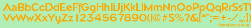 NapoliDemibold Font – Orange Fonts on Green Background
