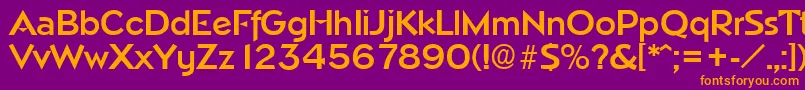 NapoliDemibold-Schriftart – Orangefarbene Schriften auf violettem Hintergrund