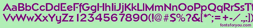 NapoliDemibold-Schriftart – Violette Schriften auf grünem Hintergrund