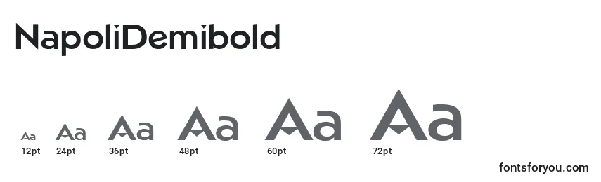Размеры шрифта NapoliDemibold