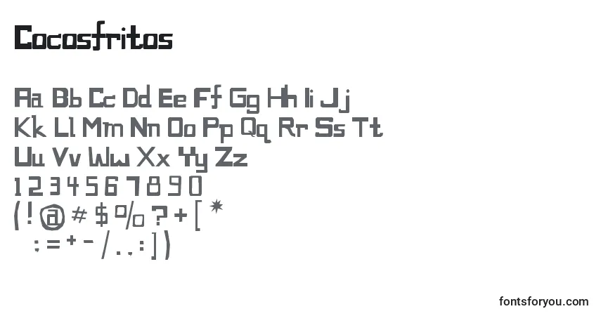 A fonte Cocosfritos – alfabeto, números, caracteres especiais
