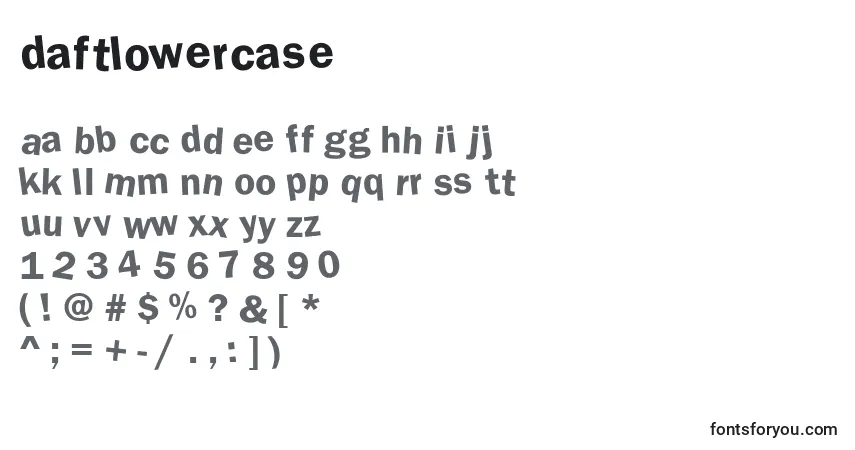 A fonte DaftLowerCase – alfabeto, números, caracteres especiais