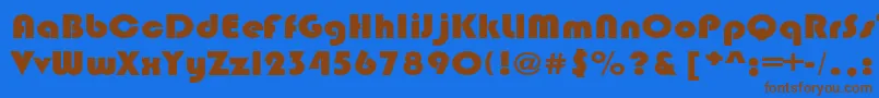 Czcionka BrinlecRegular – brązowe czcionki na niebieskim tle