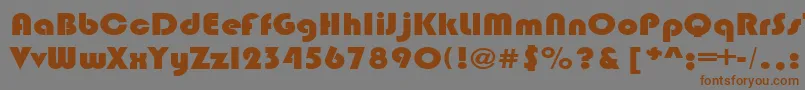 フォントBrinlecRegular – 茶色の文字が灰色の背景にあります。