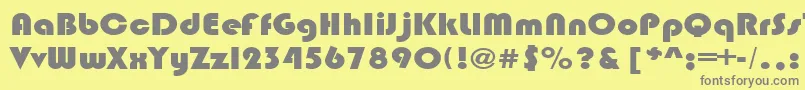 フォントBrinlecRegular – 黄色の背景に灰色の文字