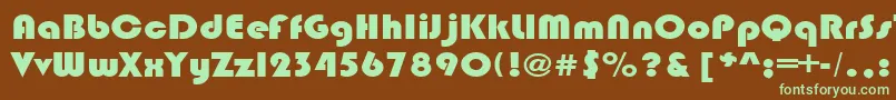 BrinlecRegular-fontti – vihreät fontit ruskealla taustalla