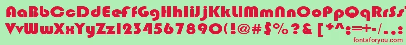 BrinlecRegular Font – Red Fonts on Green Background