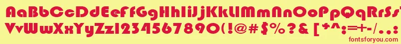 フォントBrinlecRegular – 赤い文字の黄色い背景