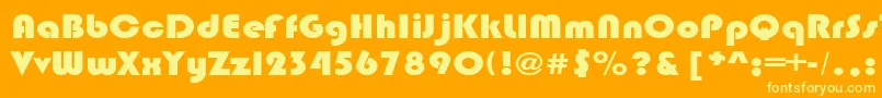 フォントBrinlecRegular – オレンジの背景に黄色の文字