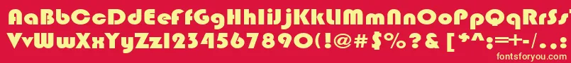 BrinlecRegular Font – Yellow Fonts on Red Background