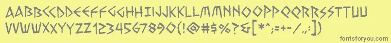 Vengefulgodsbb Font – Gray Fonts on Yellow Background