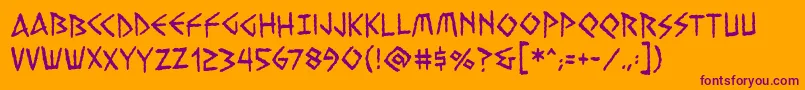 Vengefulgodsbb Font – Purple Fonts on Orange Background