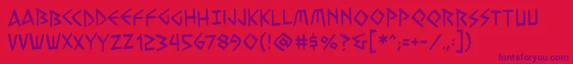 Vengefulgodsbb Font – Purple Fonts on Red Background