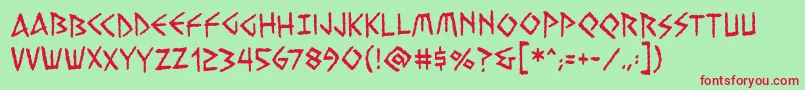 Vengefulgodsbb Font – Red Fonts on Green Background