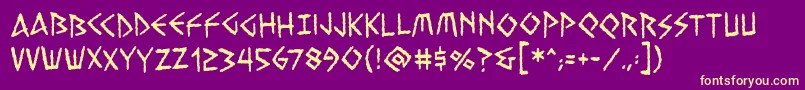 Vengefulgodsbb Font – Yellow Fonts on Purple Background