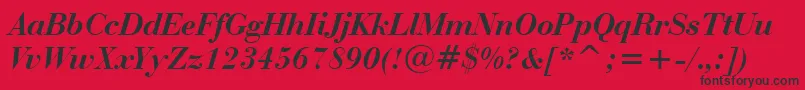 BauerBodoniBoldItalicBt Font – Black Fonts on Red Background