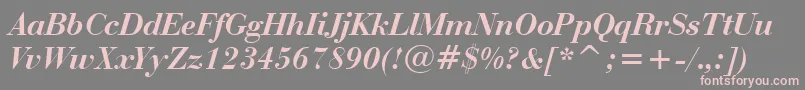 BauerBodoniBoldItalicBt Font – Pink Fonts on Gray Background