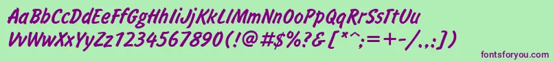 Inf Font – Purple Fonts on Green Background