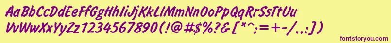 Inf Font – Purple Fonts on Yellow Background