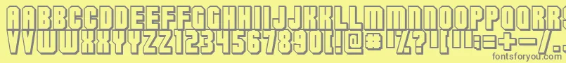 Flashbac-Schriftart – Graue Schriften auf gelbem Hintergrund