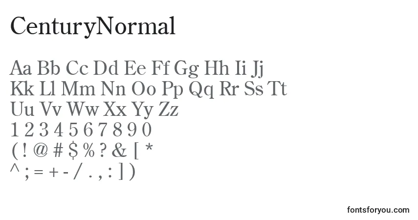 Шрифт CenturyNormal – алфавит, цифры, специальные символы