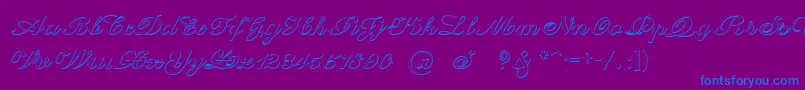 CantateBeveled Font – Blue Fonts on Purple Background