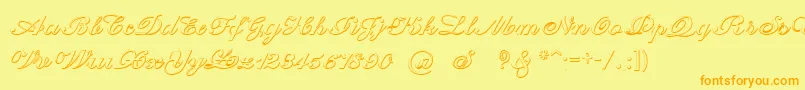 Police CantateBeveled – polices orange sur fond jaune