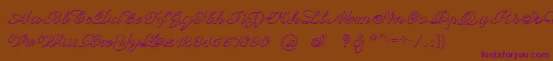 CantateBeveled Font – Purple Fonts on Brown Background