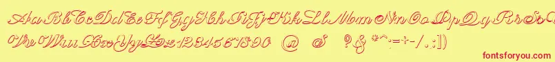 CantateBeveled Font – Red Fonts on Yellow Background