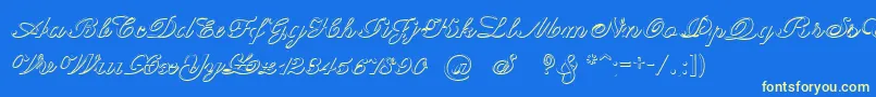 CantateBeveled Font – Yellow Fonts on Blue Background