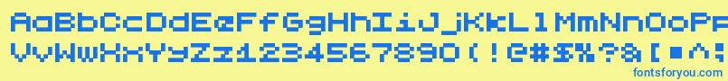 LilliputstepsRegular Font – Blue Fonts on Yellow Background