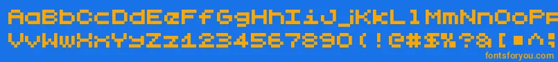 LilliputstepsRegular Font – Orange Fonts on Blue Background