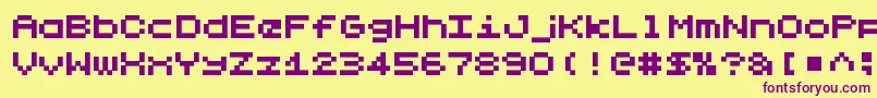 LilliputstepsRegular Font – Purple Fonts on Yellow Background