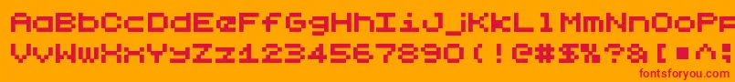 フォントLilliputstepsRegular – オレンジの背景に赤い文字