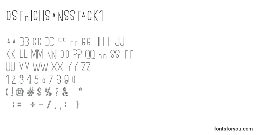 Ostrichsansstack1-fontti – aakkoset, numerot, erikoismerkit